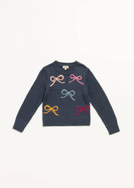 Finding Foxtale - Ribbons & Bows Sweater: Classic Navy / 6
