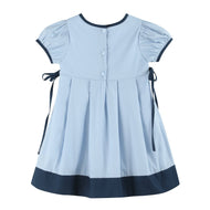 Lil Cactus - Light Blue and Dark Blue Ribbon Bow Dress: 12-18M