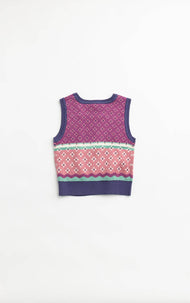 Finding Foxtale - Darling Sweater Vest: Jewel Tone Intarsia