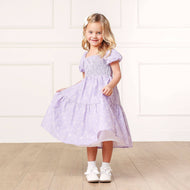 Hope and Henry - Smocked Bubble Sleeve Dress - Baby: Lavender Field Floral / 3-6 Months