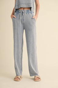 KIMBERLY C - Mineral Wash Pants: Charcoal