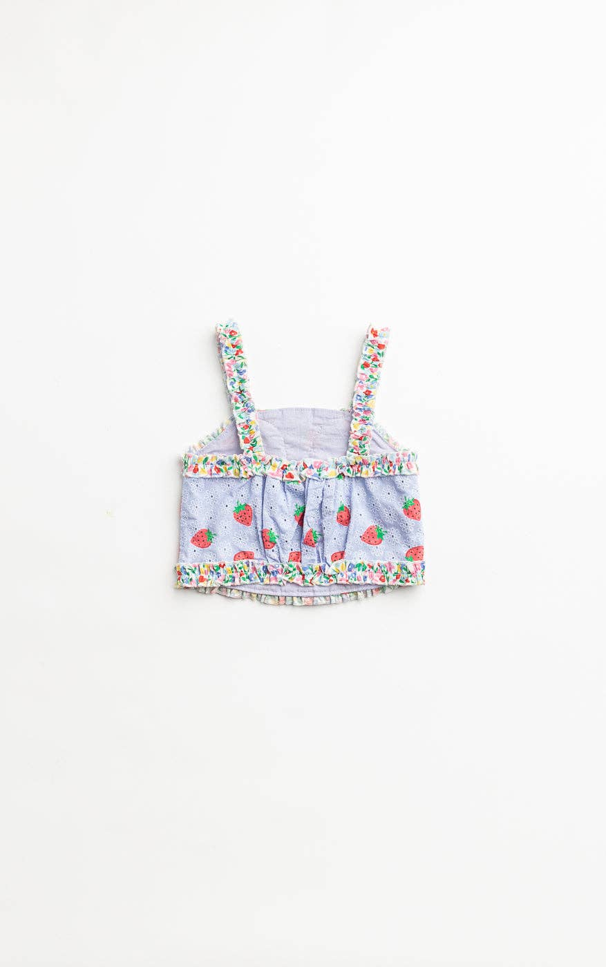 Finding Foxtale - Freshly Picked Crop Top: Strawberry Eyelet / 7