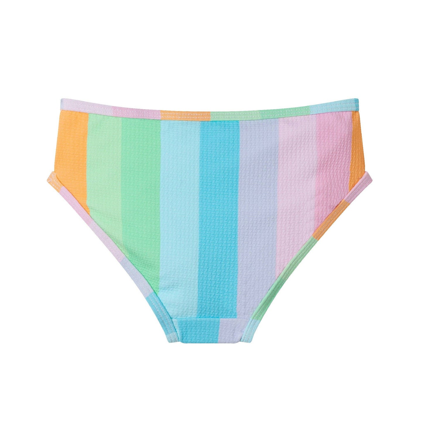 Andy & Evan - Kids (2-7) Short Sleeve Rashguard Set | Rainbow Striped: Pink