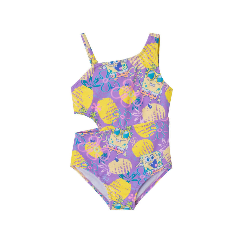 Andy & Evan - SpongeBob SquarePants™ x Andy & Evan® | Kids (2-7) Pineapple Print One Piece Swimsuit: Purple