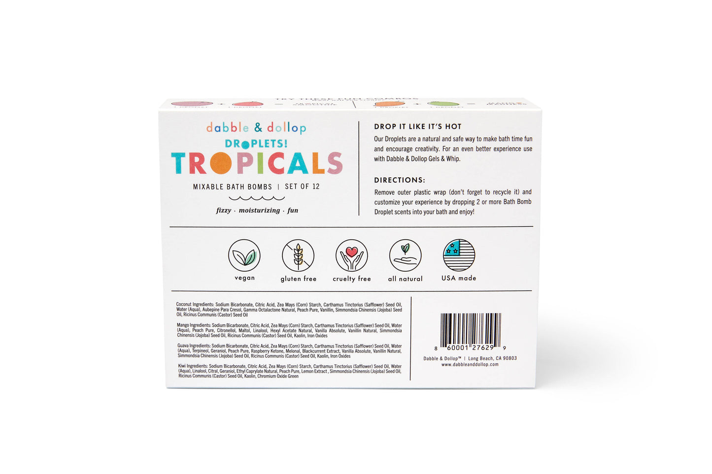 Dabble & Dollop - Mini Bath Bombs Box Set - Tropicals