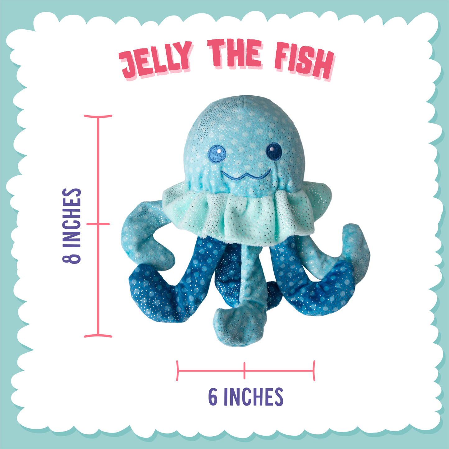 Pet Palette Distribution - SnugArooz Jelly the Fish Plush Dog Toy 8"