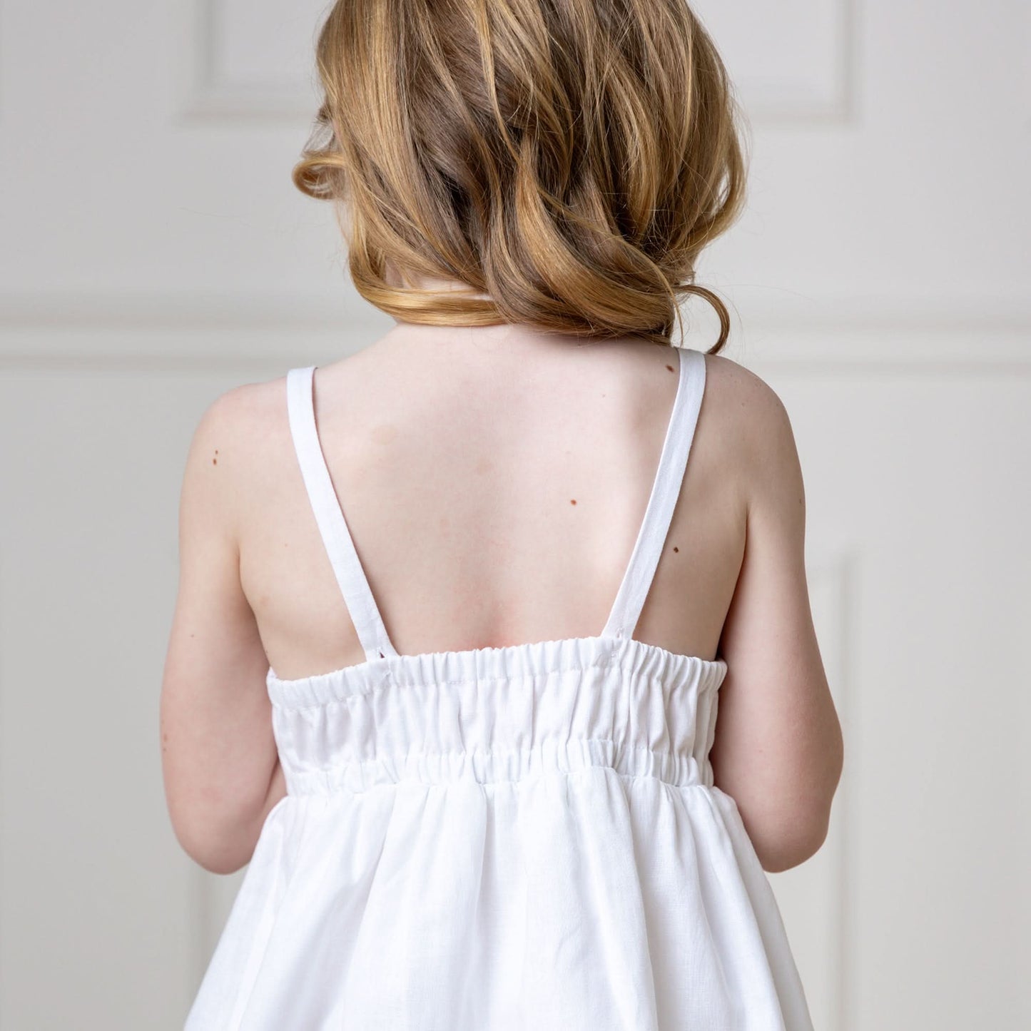 Hope and Henry - Bow Front Sundress: White Linen