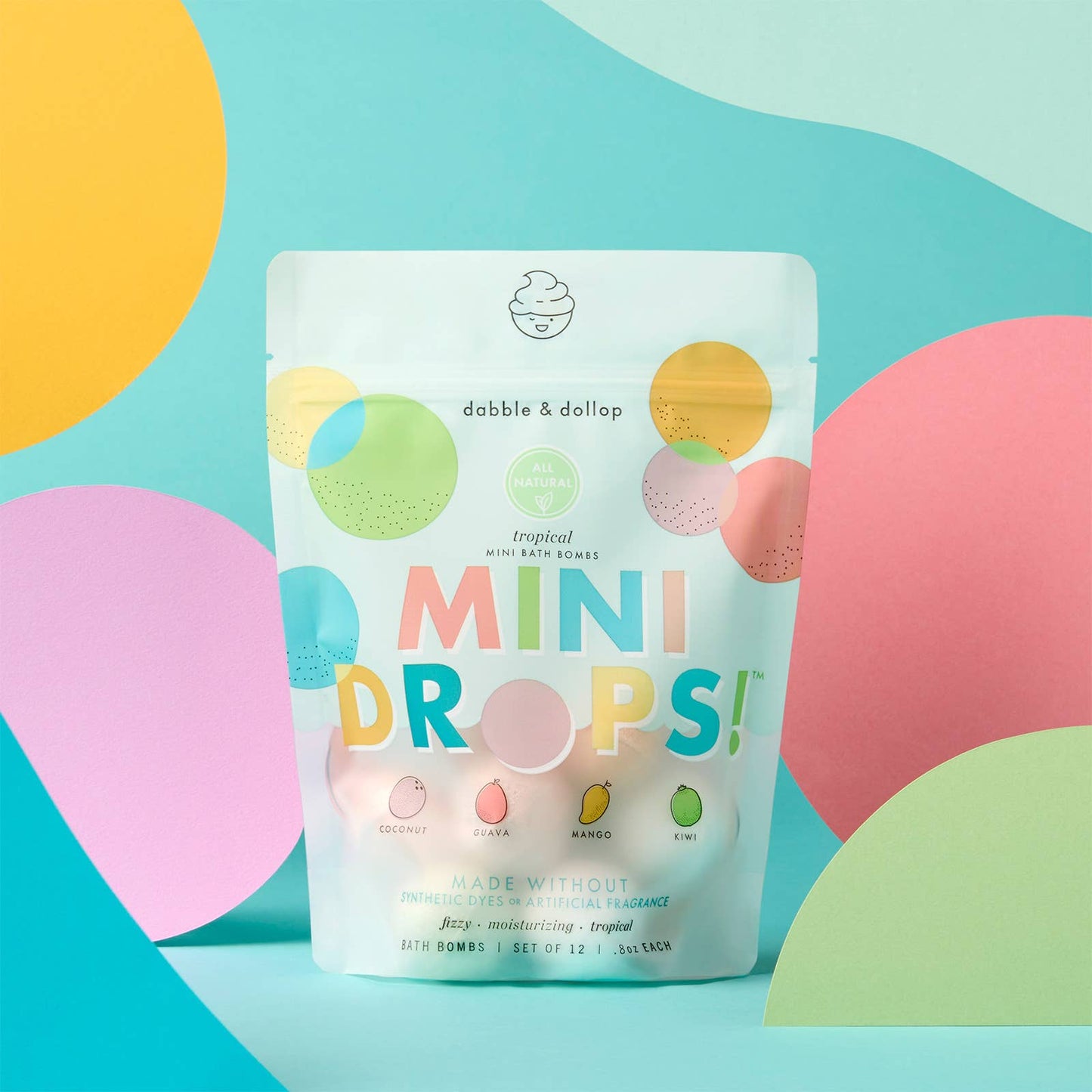 Dabble & Dollop - Mini Drops Bath Bombs - All-Natural Tropical Scents