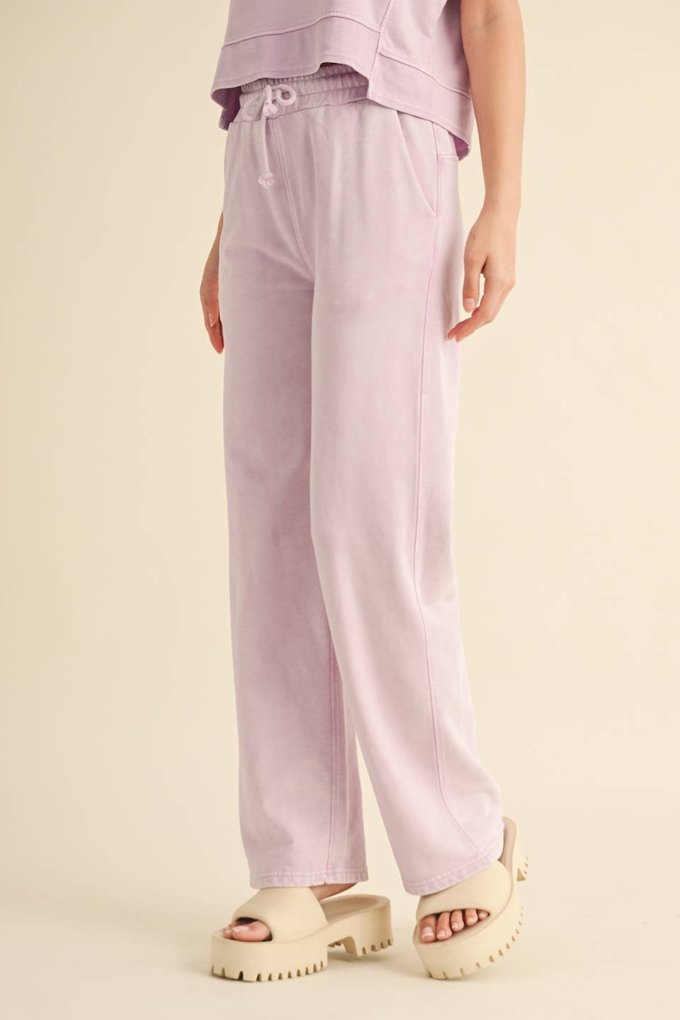 KIMBERLY C - Mineral Wash Pants: Charcoal