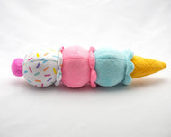 Pet Palette Distribution - ThoozyPet Birthday 3-Scoop Ice Cream Cone Plush Dog Toy 12"