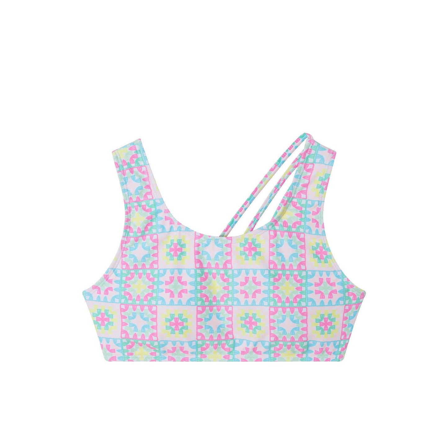 Andy & Evan - Kids (7-16) Two Piece Swimsuit | Multicolor Crochet: Pink