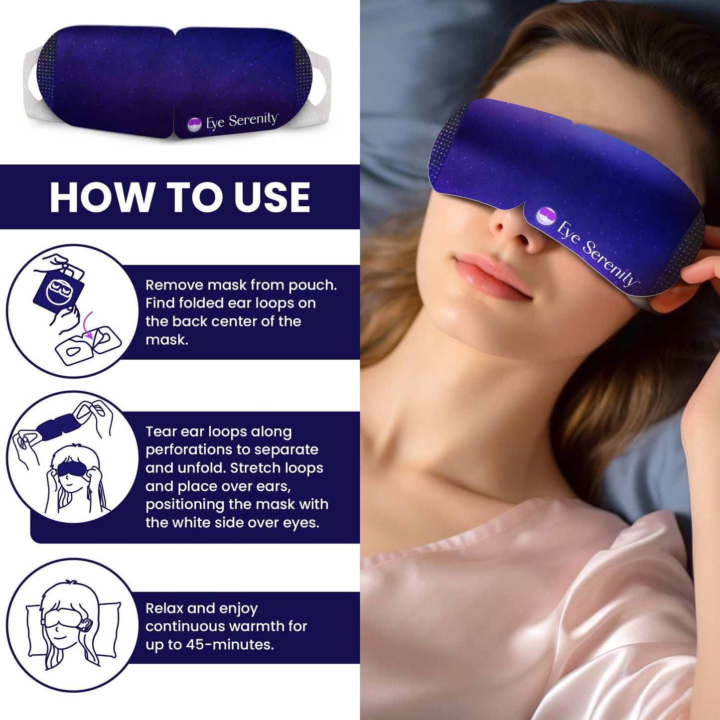 Lure Essentials - Self-Heating Steam Eye Mask for Eye Strain, Sleep, Dry Eye