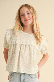 heart and arrow - TWEEN GIRLS KIDS FLOWY TOP  (7-14): 7/8