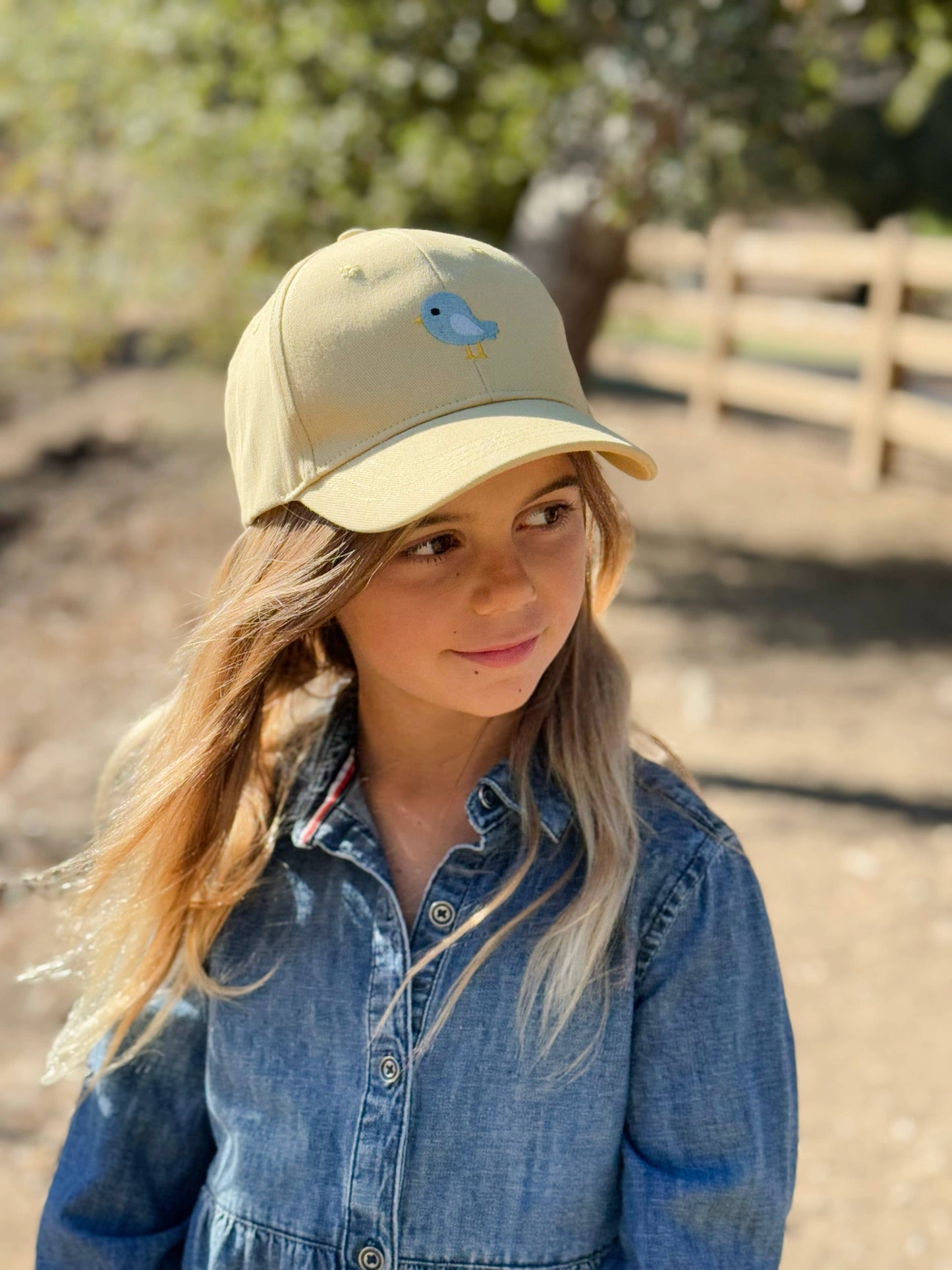 Peppercorn Kids - Kids Baseball Hat - Birdie Chick Patch - (Yellow 2-6/7y)