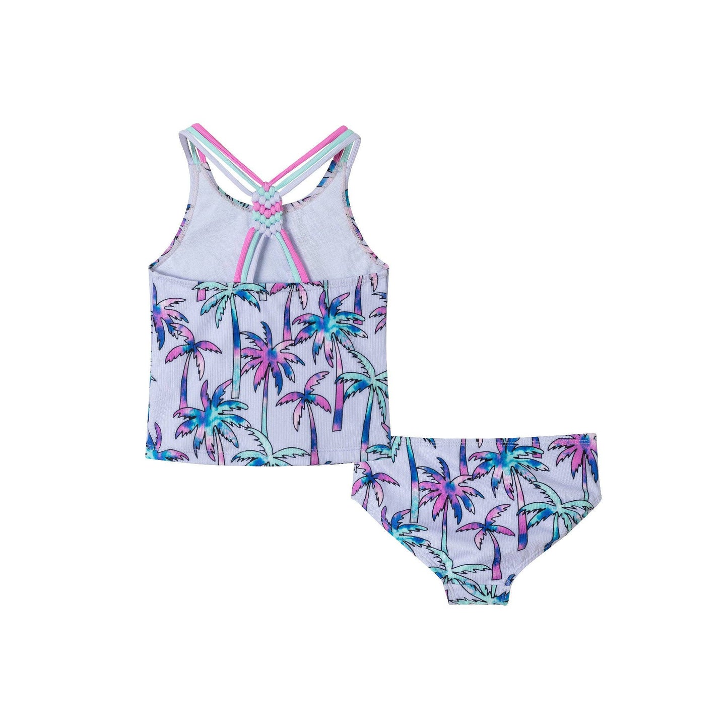 Andy & Evan - Kids (2-6x) Tankini Swimsuit Set | Purple Palm Trees: Purple