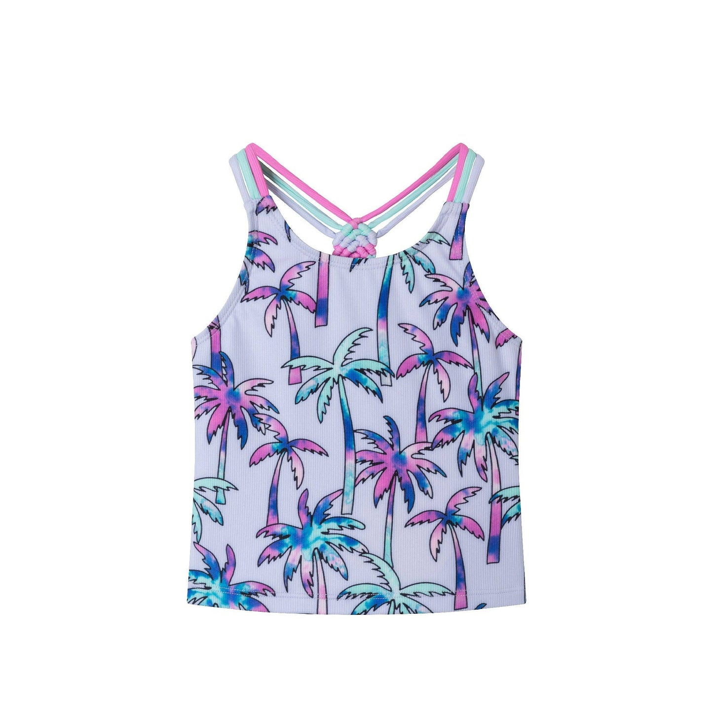 Andy & Evan - Kids (2-6x) Tankini Swimsuit Set | Purple Palm Trees: Purple