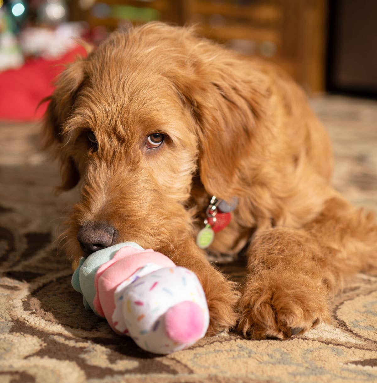 Pet Palette Distribution - ThoozyPet Birthday 3-Scoop Ice Cream Cone Plush Dog Toy 12"
