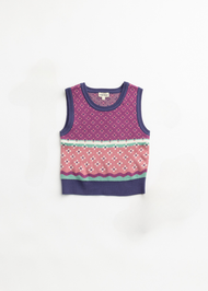 Finding Foxtale - Darling Sweater Vest: Jewel Tone Intarsia