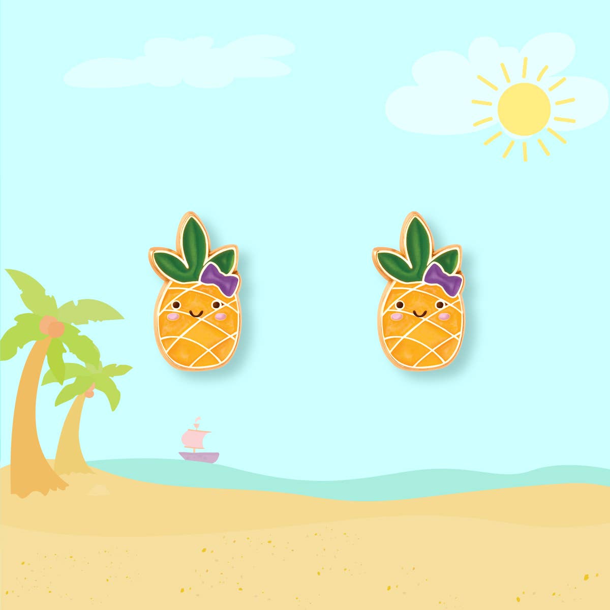 Girl Nation - Lookin' Pine Cutie Stud Earrings