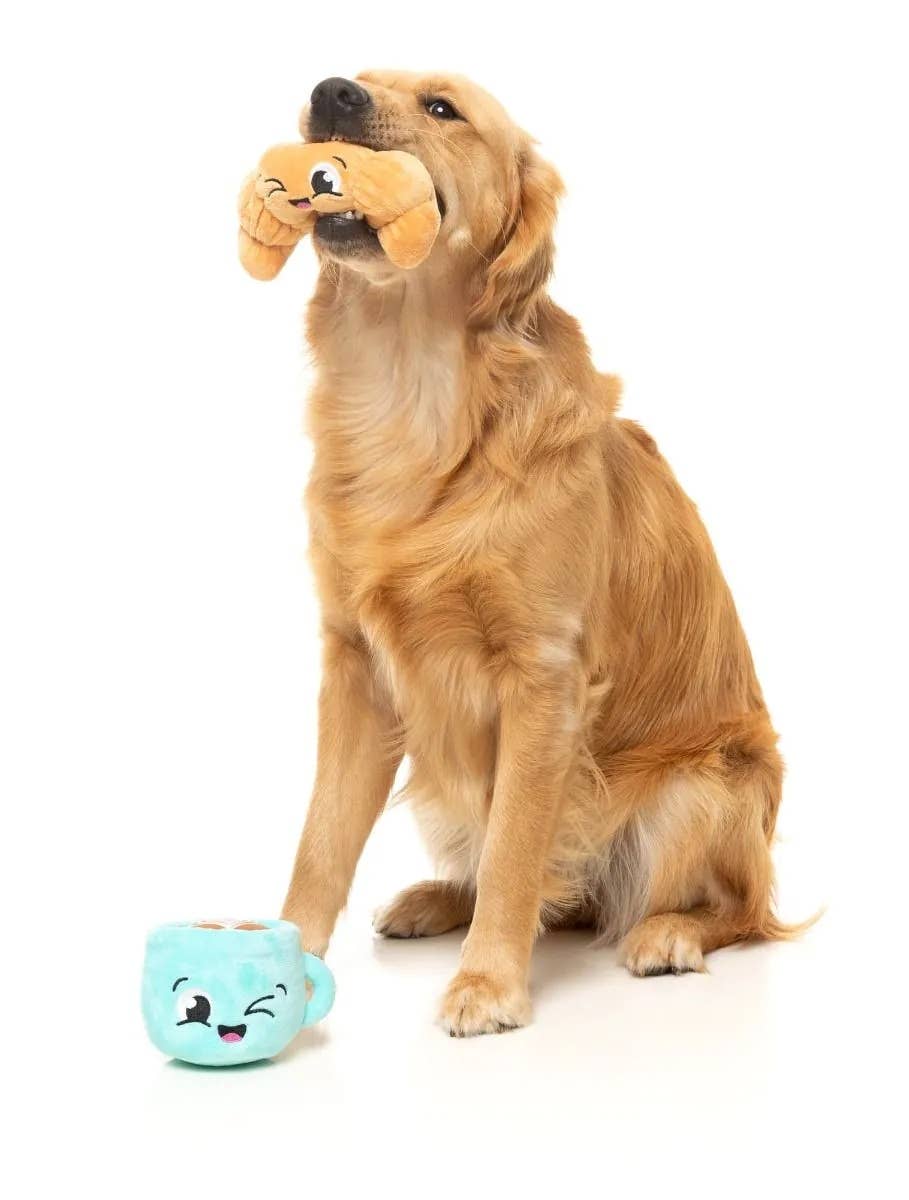 Pet Palette Distribution - FuzzYard Croissant & Cappuccino Plush Dog Toy 2pk