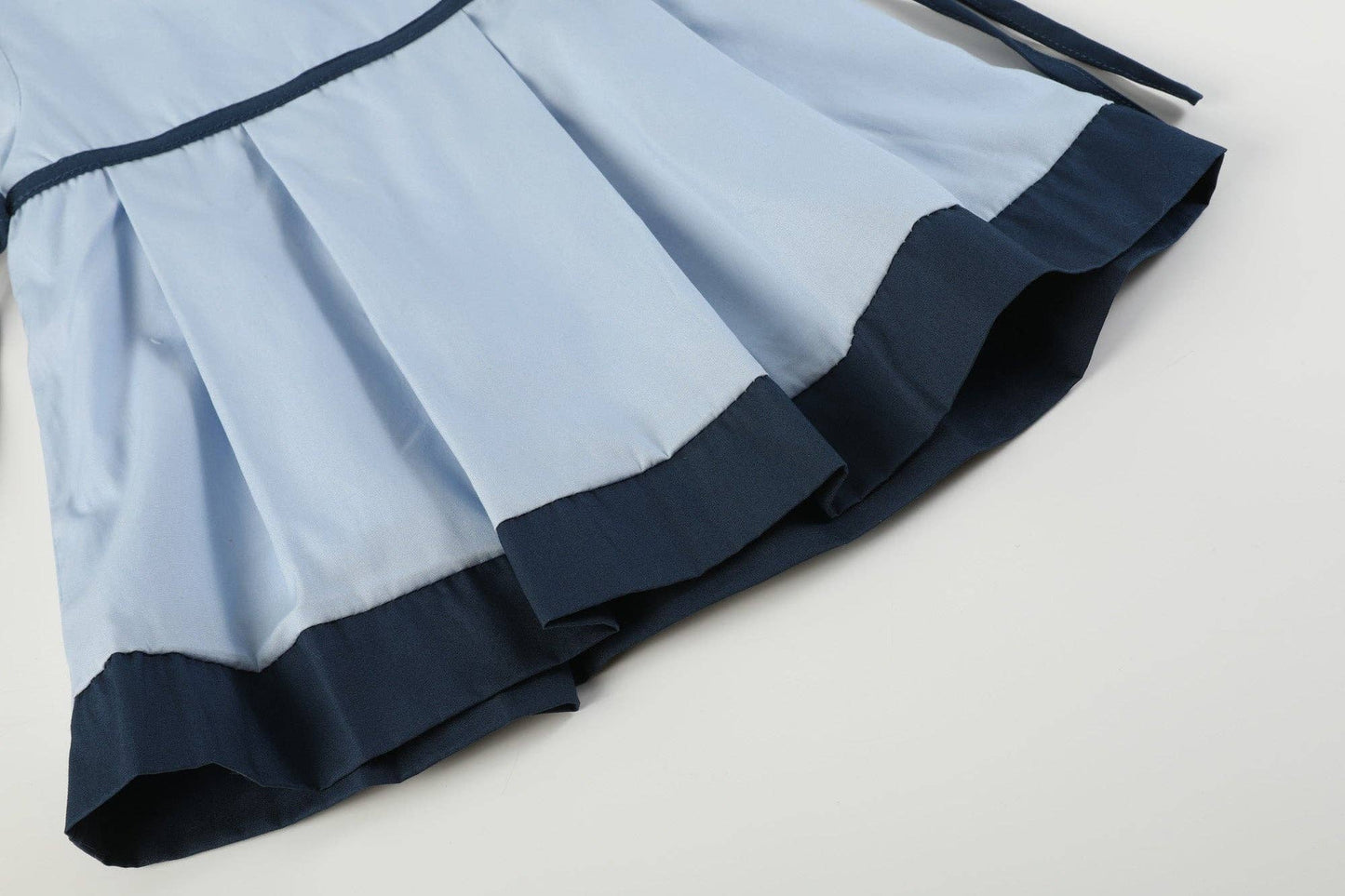Lil Cactus - Light Blue and Dark Blue Ribbon Dress and Bloomers: 3-6M