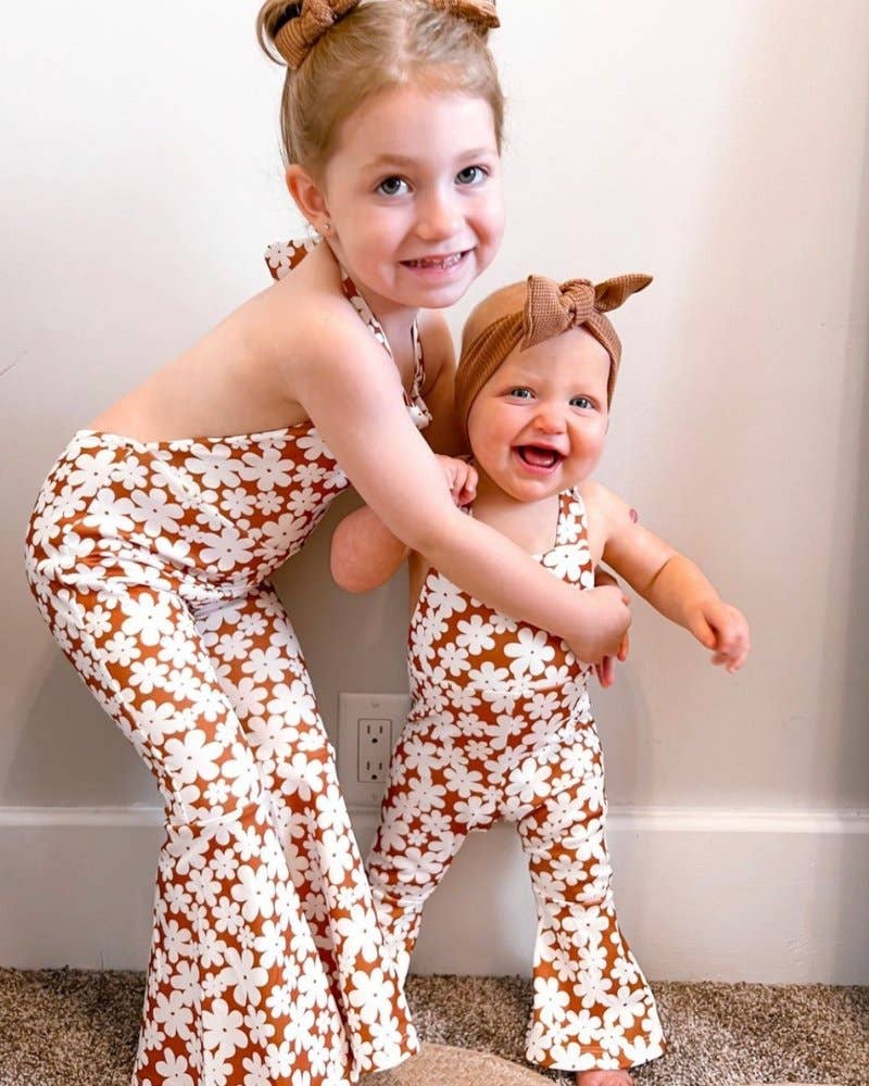 Bailey's Blossoms - Andi Pleated Bell Bottom Jumpsuit - Flower Child