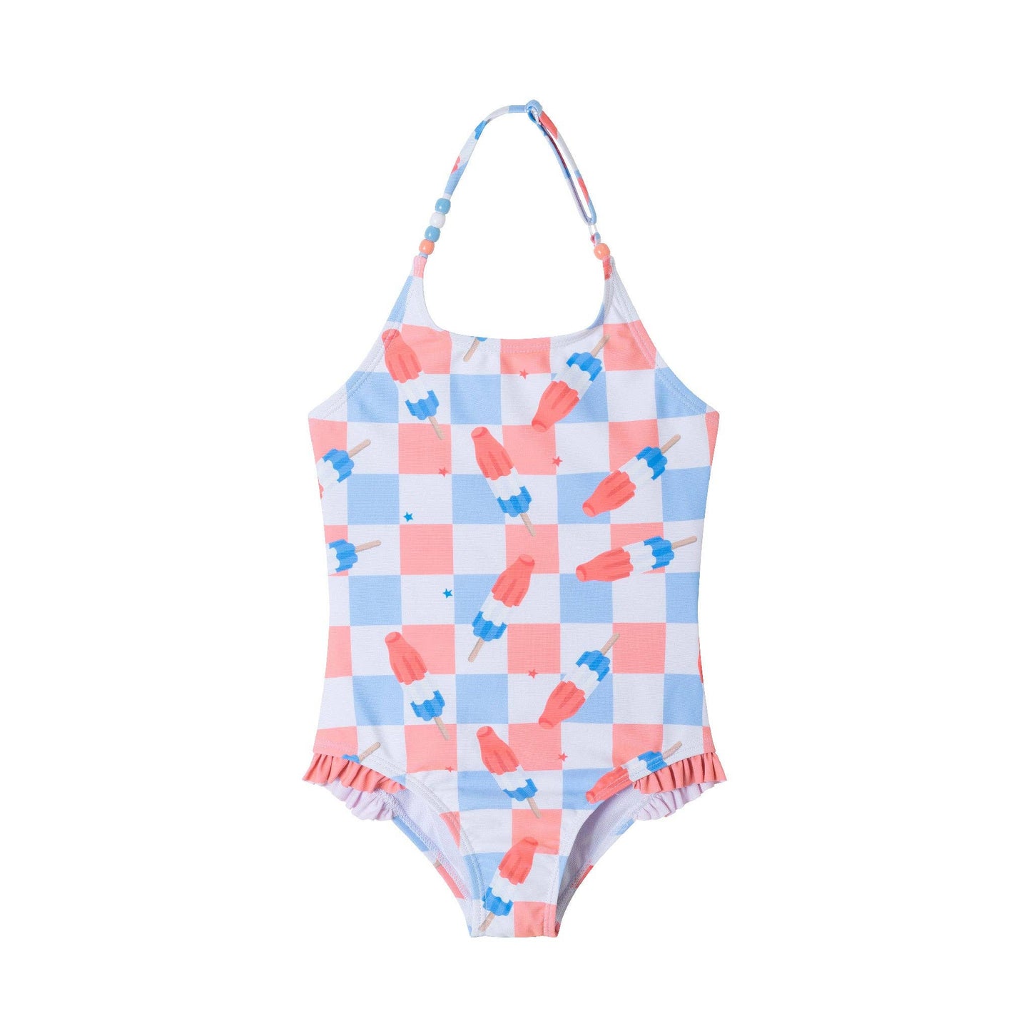 Andy & Evan - Kids (2-6x) One Piece Swimsuit | Popsicle Print: White