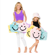 Malibu Sugar - Faux Fur Fuzzy Happy Face Purses : YELLOW