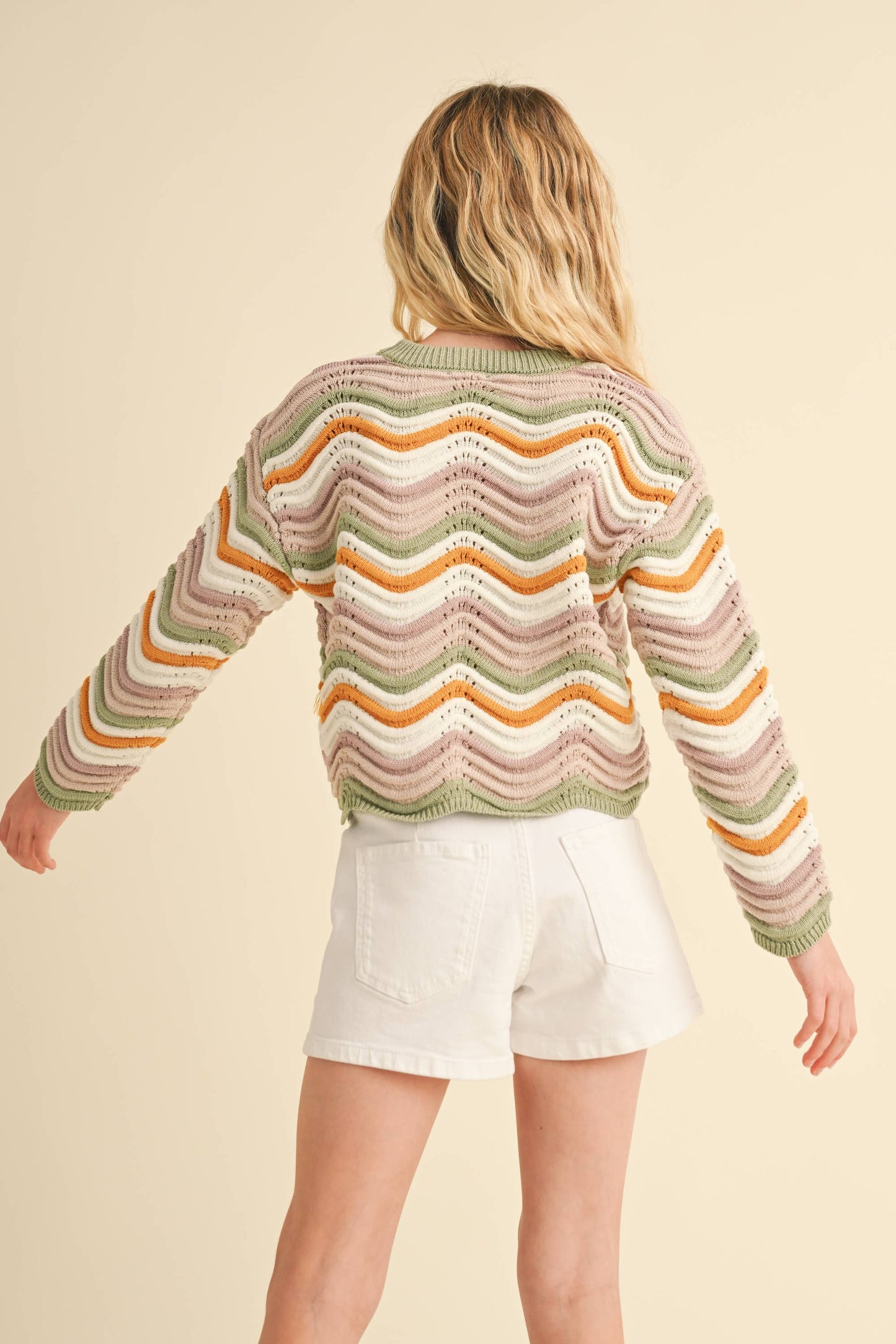 heart and arrow - TWEEN GIRLS KIDS CREW NECK WAVY RIB KNIT PULL OVER (7-14)