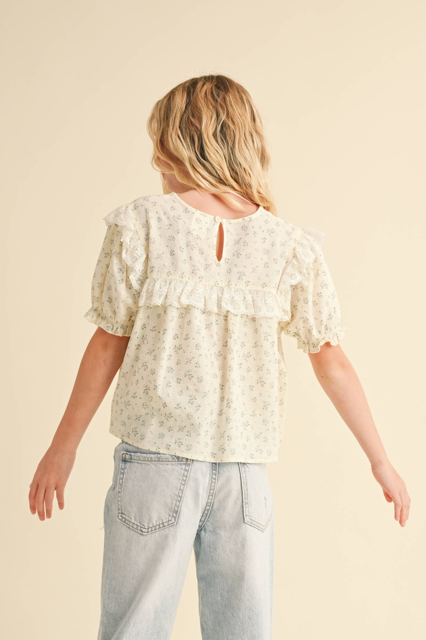 heart and arrow - TWEEN GIRLS KIDS FLOWY TOP  (7-14): 7/8