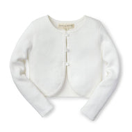 Hope and Henry - Cropped Curved Hem Cardigan: White