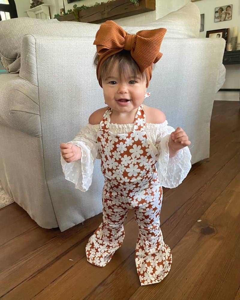 Bailey's Blossoms - Andi Pleated Bell Bottom Jumpsuit - Flower Child