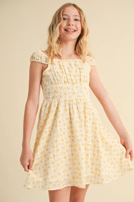 heart and arrow - TWEEN GIRLS KIDS CORSET RUCHED SHOULDER MINI DRESS (7/14): 7/8