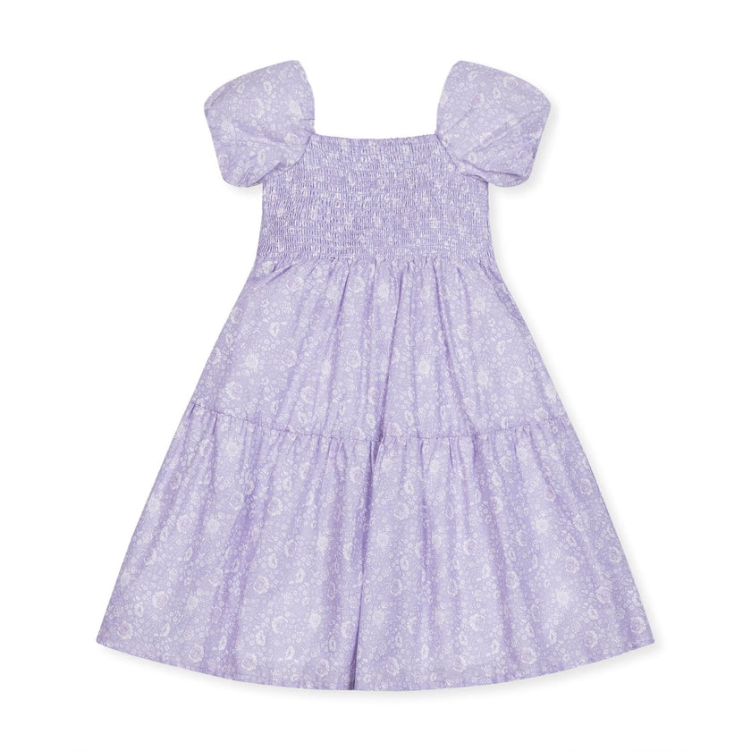 Hope and Henry - Smocked Bubble Sleeve Dress - Baby: Lavender Field Floral / 3-6 Months