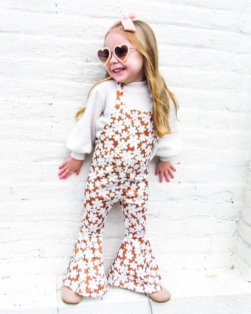 Bailey's Blossoms - Andi Pleated Bell Bottom Jumpsuit - Flower Child