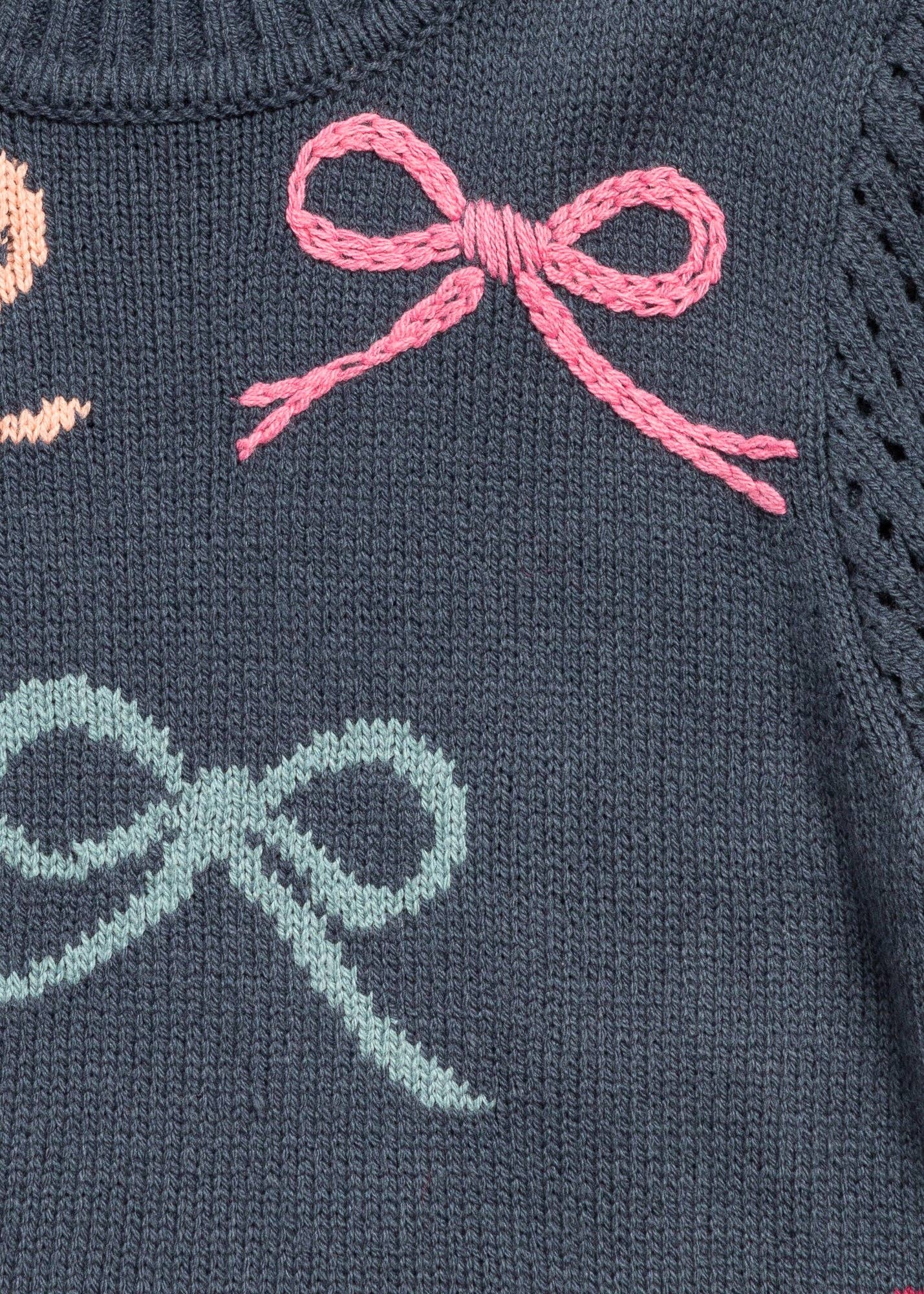 Finding Foxtale - Ribbons & Bows Sweater: Classic Navy / 6
