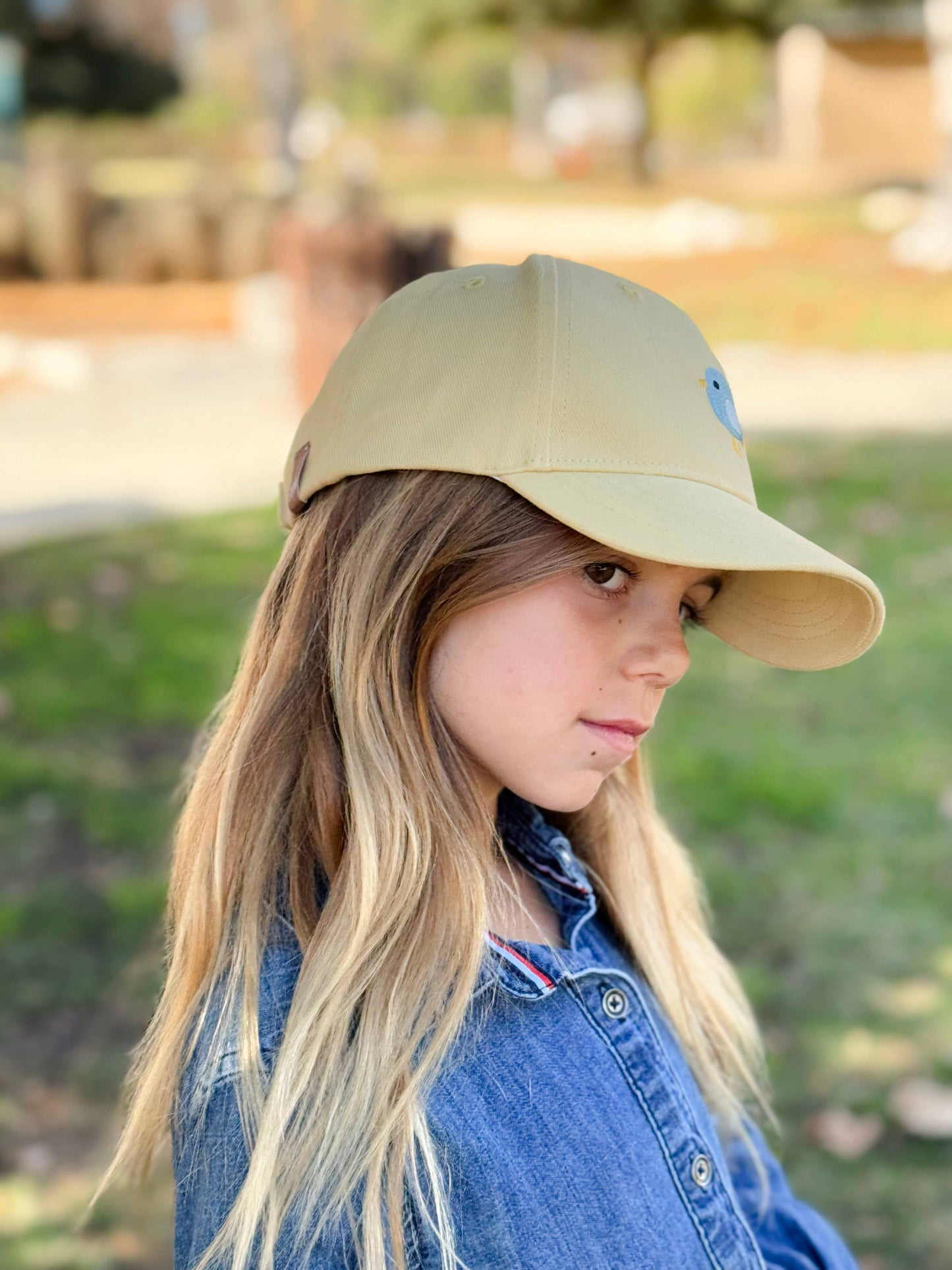 Peppercorn Kids - Kids Baseball Hat - Birdie Chick Patch - (Yellow 2-6/7y)