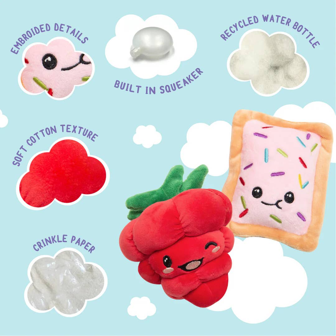 Pet Palette Distribution - SnugArooz Poptart and Raspberry Plush Dog Toy 2pk
