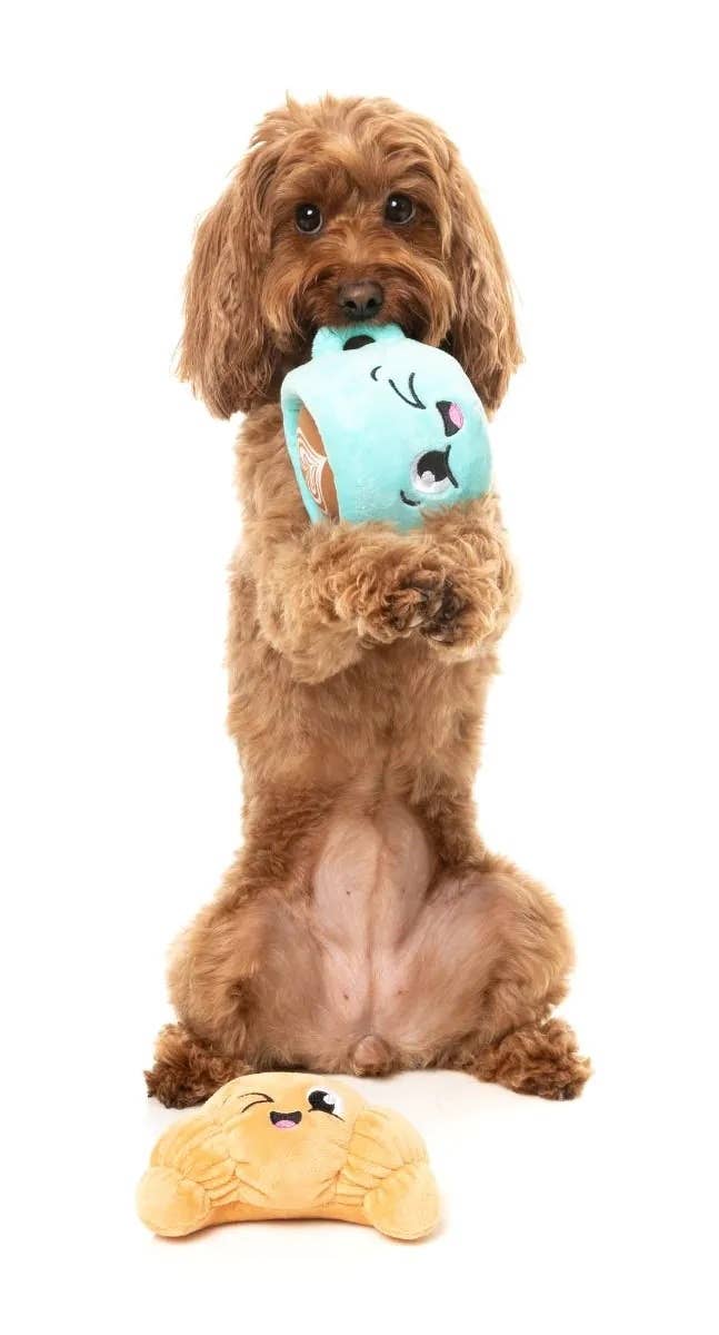 Pet Palette Distribution - FuzzYard Croissant & Cappuccino Plush Dog Toy 2pk
