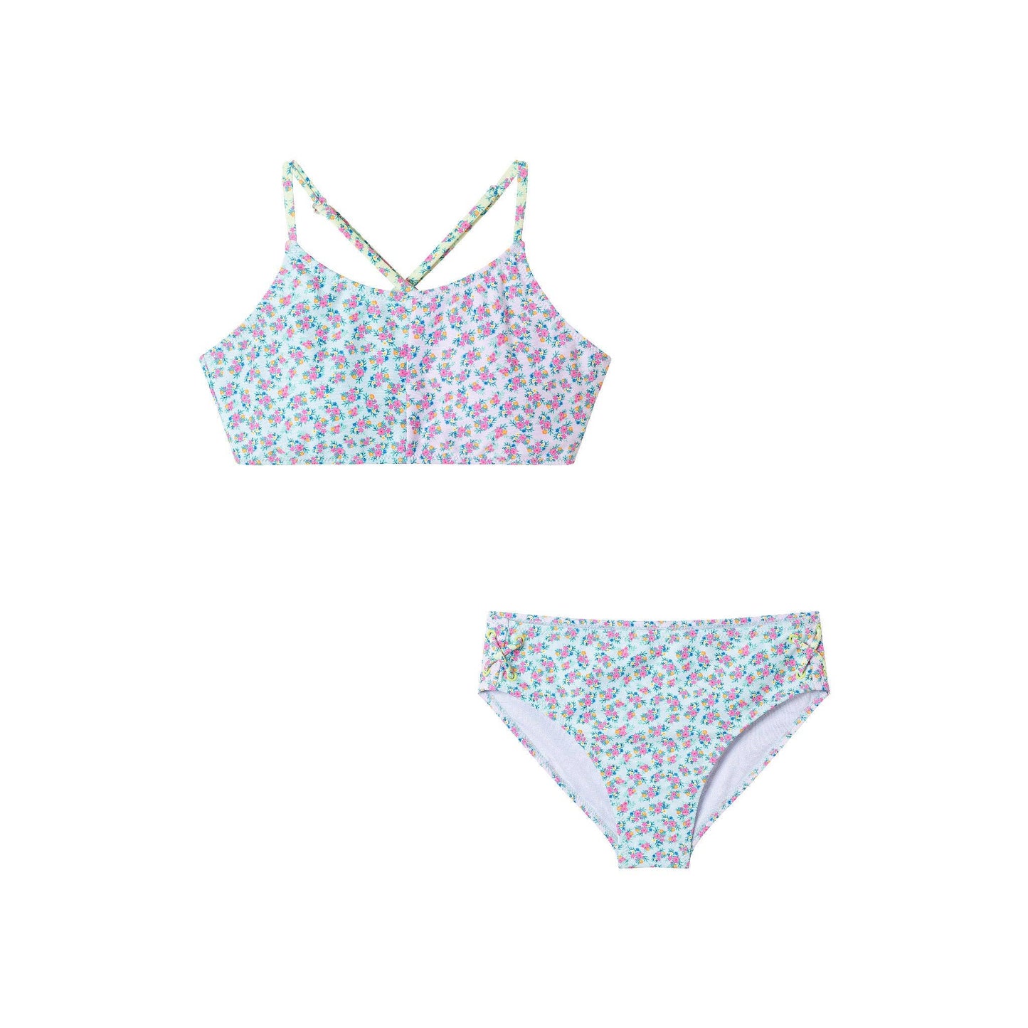 Andy & Evan - Kids (7-16) Two Piece Swim Suit | Floral: Blue