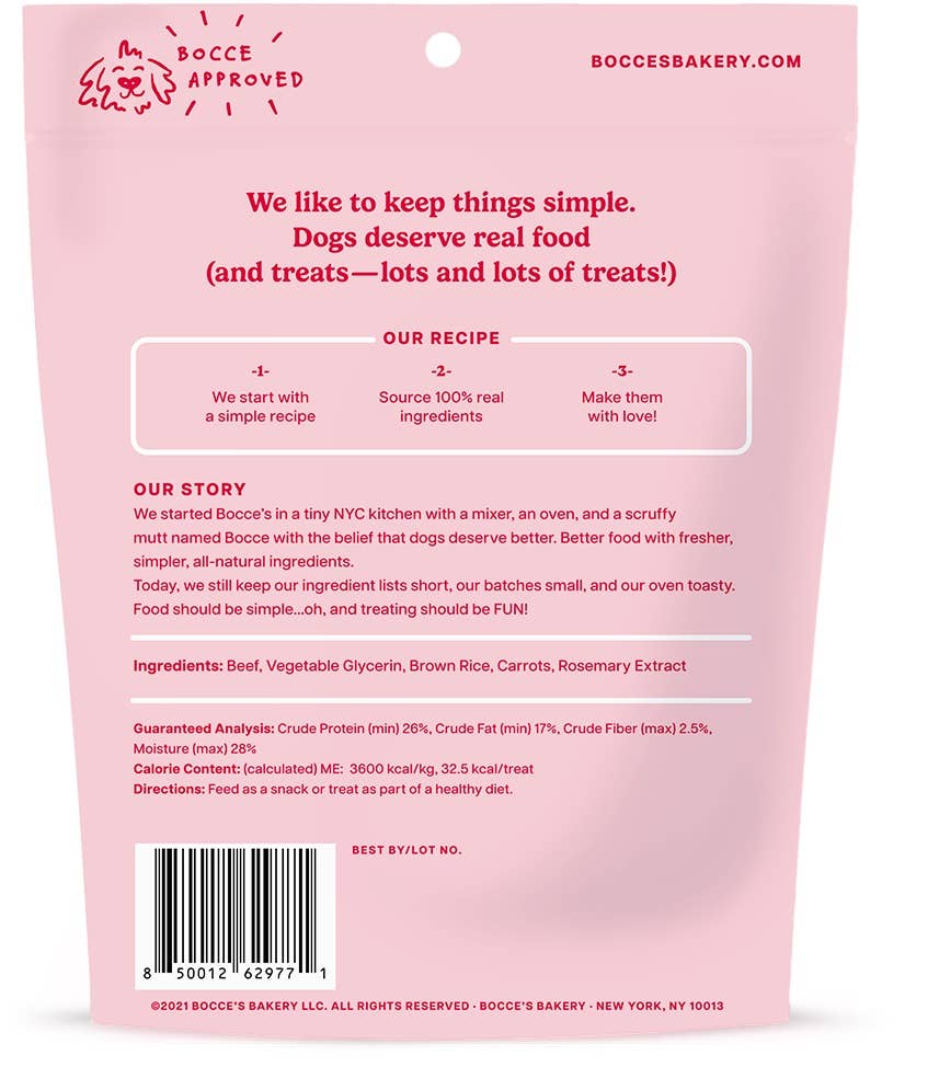 Pet Palette Distribution - Bocce's Bakery Beef Grazers Jerky Sticks Dog Treats 4oz