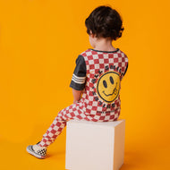 RAGS - Rag Romper - Red Check Smiley