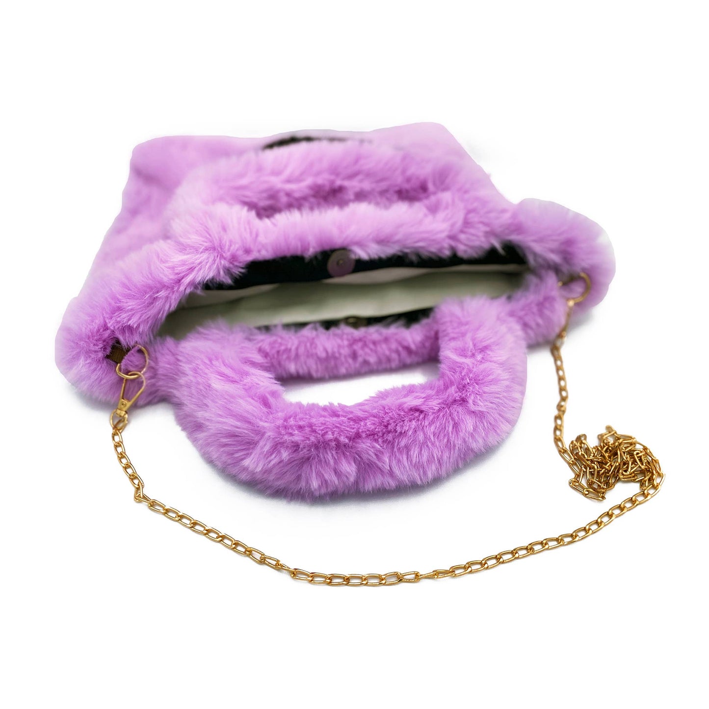 Malibu Sugar - Faux Fur Fuzzy Happy Face Purses : BLUE