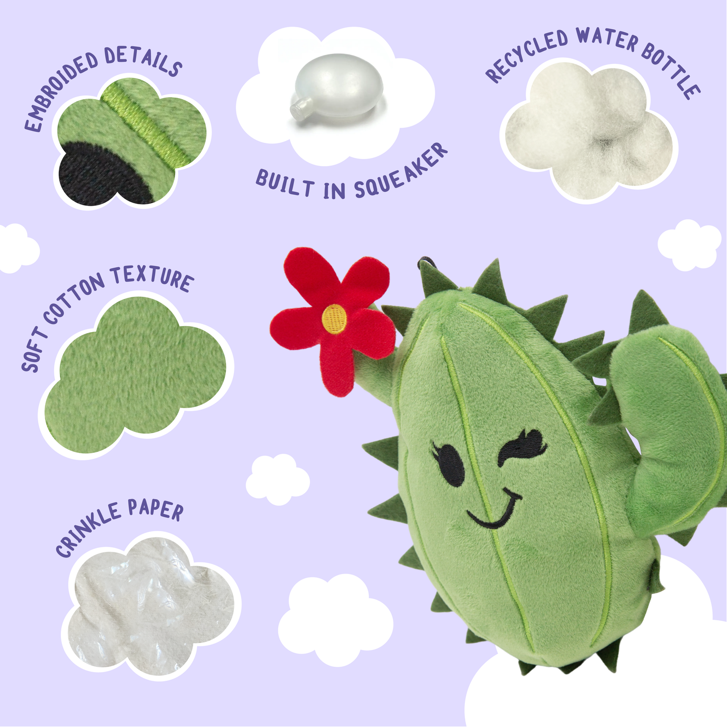 Pet Palette Distribution - SnugArooz Chloe the Cactus Plush Dog Toy 6"