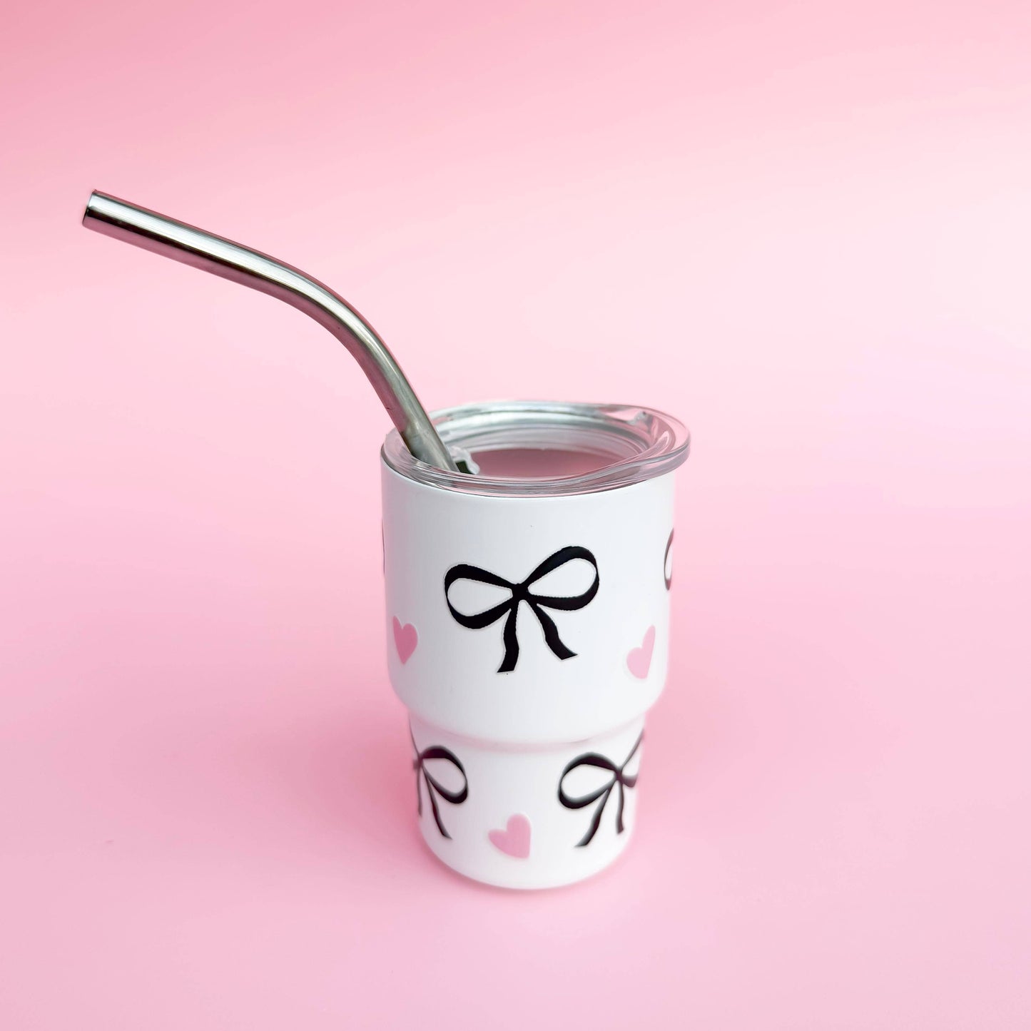 Leo & Lee Studio - Coquette Tiny Spring Tumblers/ 3oz Stainless Steel Cups : Pink/Strawberries