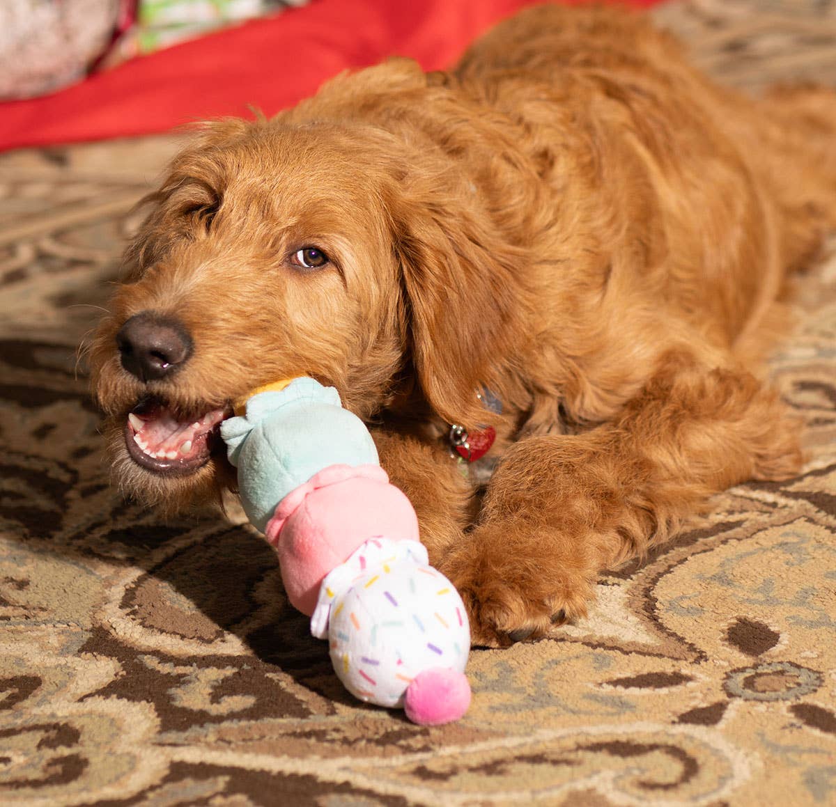 Pet Palette Distribution - ThoozyPet Birthday 3-Scoop Ice Cream Cone Plush Dog Toy 12"