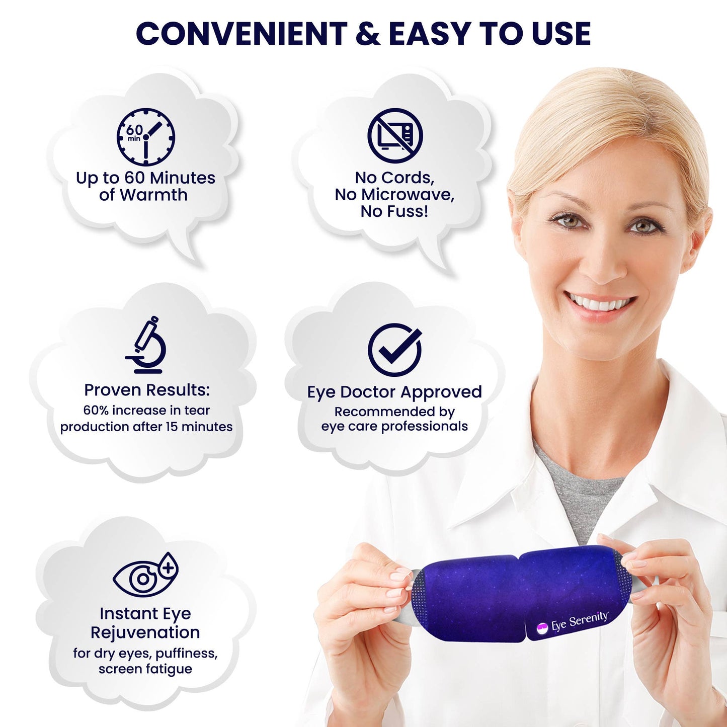 Lure Essentials - Self-Heating Steam Eye Mask for Eye Strain, Sleep, Dry Eye