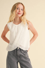 heart and arrow - TWEEN GIRLS KIDS SLEEVELESS TULIP TOP  (7-14)