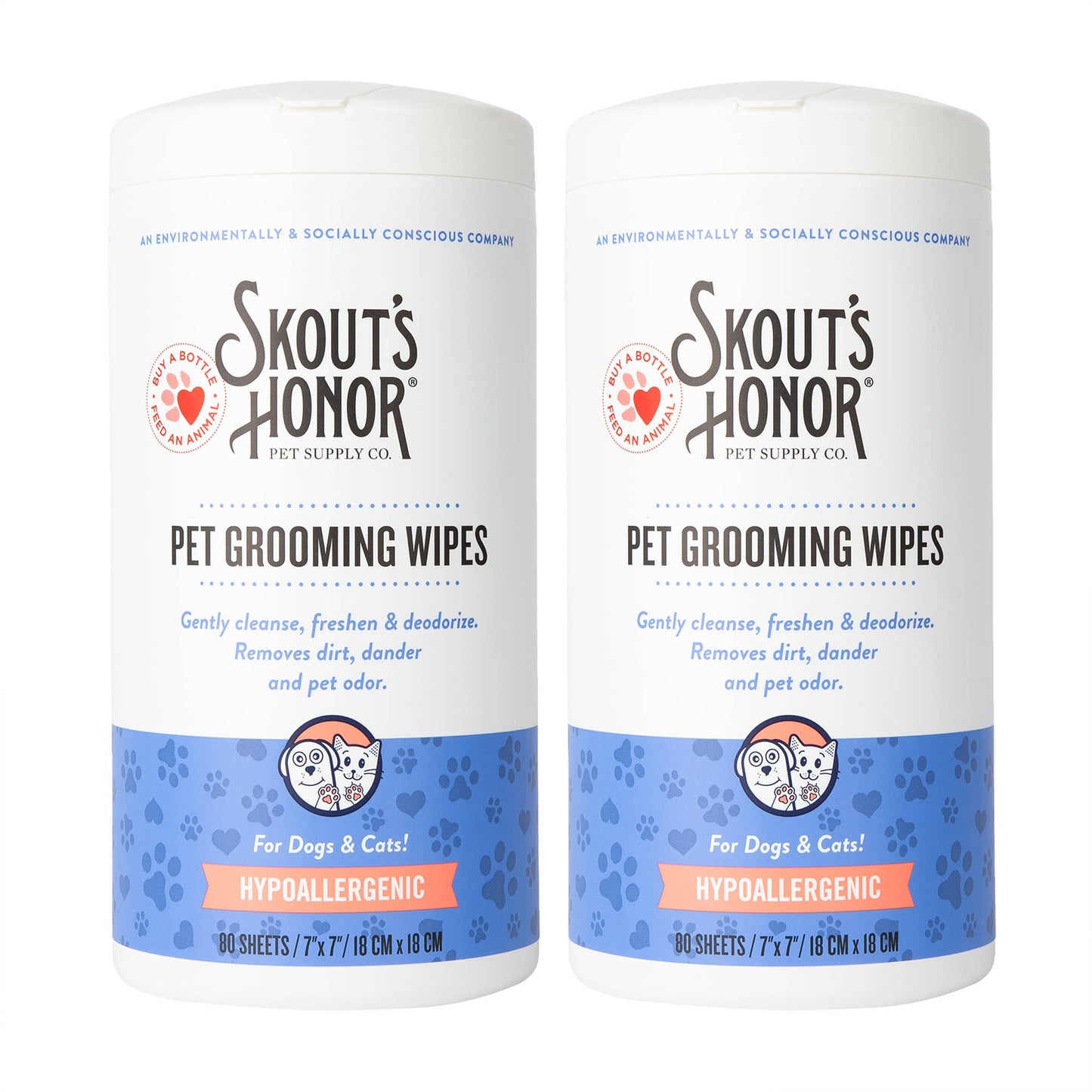 Pet Palette Distribution - Skout's Honor Pet Grooming Wipes for Dogs & Cats 80ct