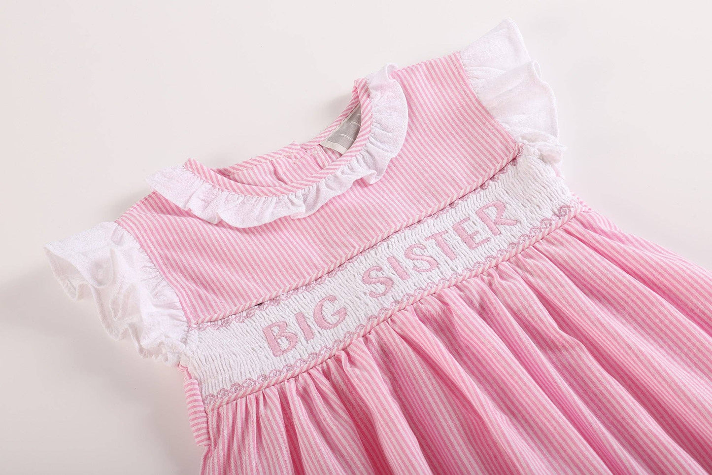 Lil Cactus - Pink Striped Big Sister Smocked Dress